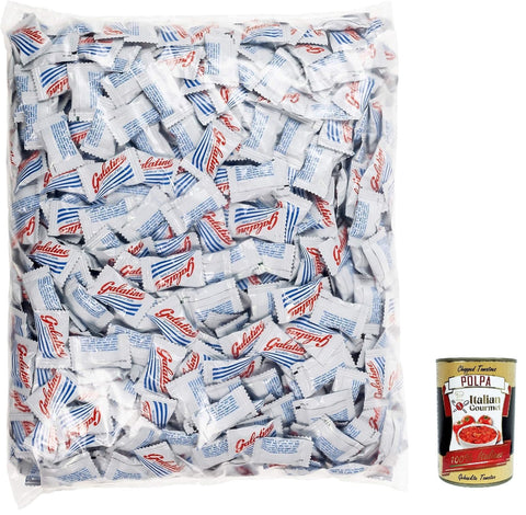 Galatine Caramelle al Latte, Busta di Tavolette al Latte, Lollipop, Sweet, Milk Flavour Sweets, Envelope of Milk Tablets, Bag 2.5 kg + Italian Gourmet Polpa 400 g