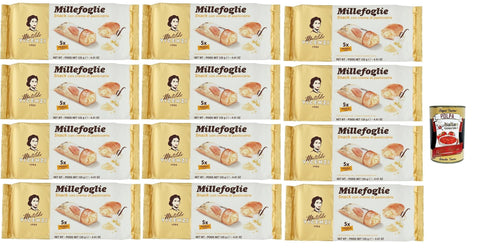 Matilde Vicenzi millefoglie snack alla crema pasticcera, puff pastry baking, crispy and delicate, snack filled with pudding cream, 12 x 125 g + Italian gourmet polpa 400 g