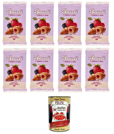 Bauli 7 Cereali e Semi Croissant Frutti di Bosco 7 Cereals and Seeds Croissant Berries 8 x 270 g + Italian Gourmet Polpa 400 g