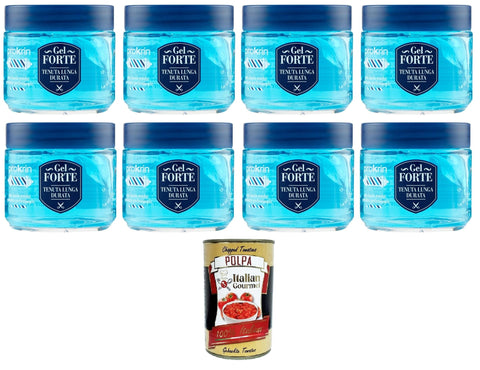 Prokrin Gel Forte, Tenuta Lunga Durata, Prokrin Strong Gel, Long-Lasting Hold 8 x 100 ml + Italian Gourmet Polpa 400 g