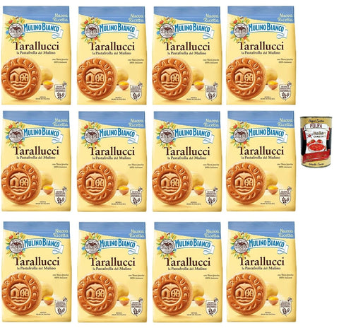 Mulino Bianco Tarallucci - Shortbread Shortbread Biscuits with Fresh Eggs - Italian Biscuit Biscuit 12 x 350 g + Italian Gourmet Polpa 400 g
