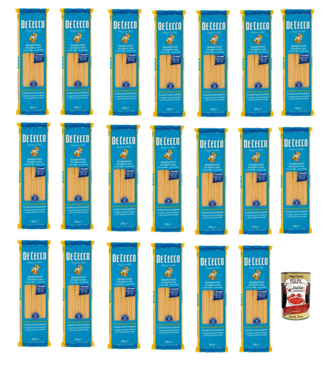 De Cecco Spaghettoni Grandi N°414, 100% Italian Pasta Pasta, 20 x 500 g + Italian Gourmet Polpa 400 g