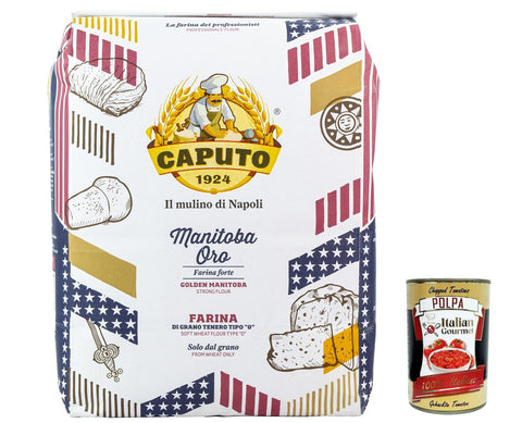 Farina Molino Caputo Manitoba oro Pizza Napoli Pizza Flour Pizza Flour 5 kg + Italian Gourmet Polpa 400 g