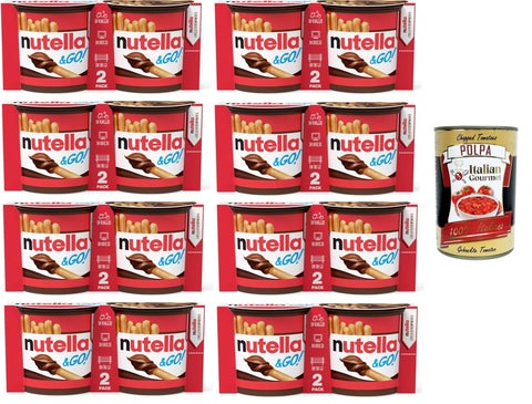 & Go, 2 Single Serving Snacks with Crispy Grissini, without Preservatives and Hardened Fats, for Snacks and Daily Breaks 8 x 96 g + Italian Gourmet Polpa di Pomodoro 400 g