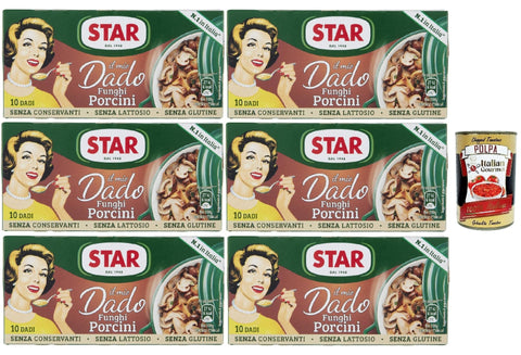 Star dado funghi porcini brodo porcini mushrooms soup cubes broth 10 pz. 6 x 100 g + Italian gourmet polpa 400 g