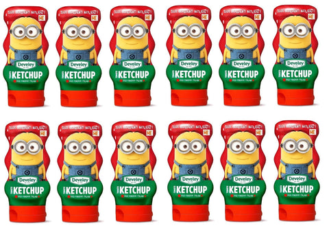 12 x Develey Ketchup Squeeze 250 ml Seasoning Sauces Only with Italian Tomatoes 100% Natural Ingredients