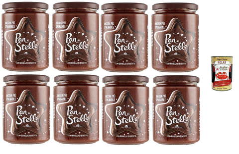 Pan di Stelle Cream 8 x 580 g - Hazelnut Cocoa Spread with Biscuit Granules, Extra Creamy, No Palm Oil, Perfect for Bread, Crepes & Desserts, Storage Pack + Italian Gourmet Polpa