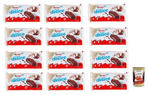 Kinder Delice CACAO Milk Cuts Pack of 120 (120 x 39 g) Cake Snack Snack + Italian Gourmet Polpa 400 g