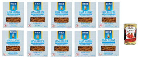 De Cecco Penne rigate senza Glutine No. 41, Gluten Free, 100% Italian Pasta Pasta, Gluten Free, 10 x 400 g + Italian Gourmet Polpa 400 g