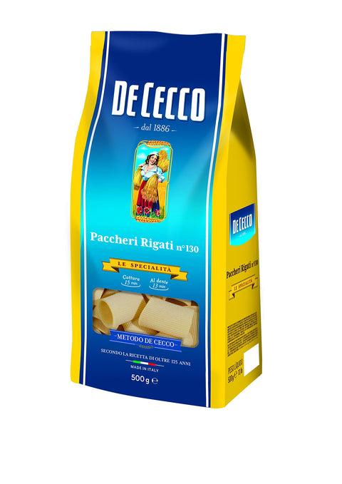 De Cecco Paccheri Rigati Pasta 500 g - Pack of 6