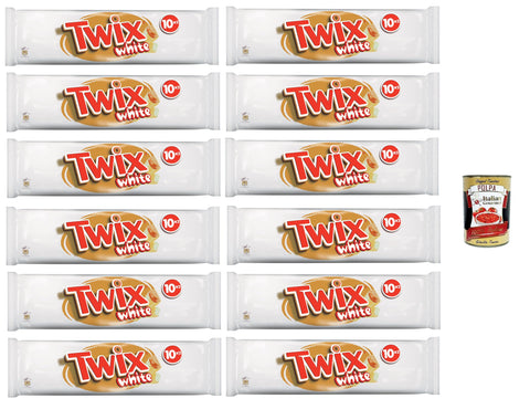 Twix White Multipack 10 x 46 g - Biscuit (26%) and Caramel (32%) Coated with White Chocolate (35%), 12 x 460 g + Italian Gourmet Polpa 400 g