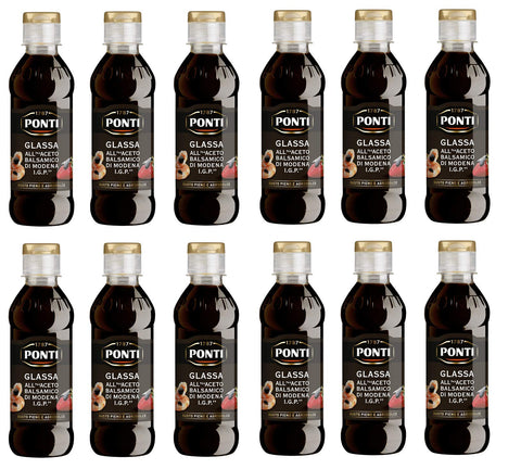12x Ponti Aceto Balsamic di Modena Balsamic Vinegar Sauce Spice Sauces 250 ml