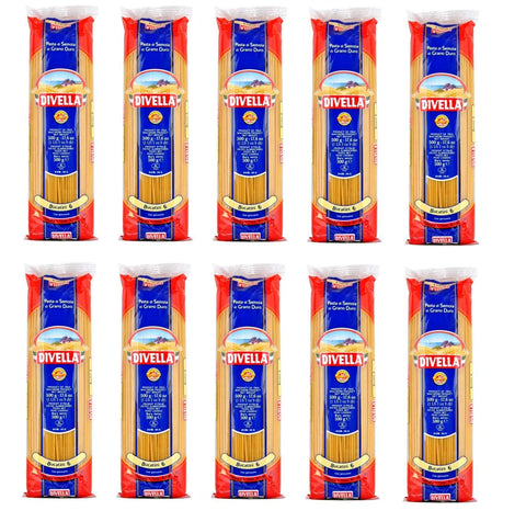 10x Pasta Divella 100% Italian Bucatini N° 6 Cooking 7 Minutes 500g