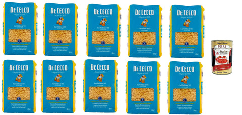 De Cecco Farfalline N°95, 100% Italian Pasta Noodles 10 x 500 g + Italian Gourmet Polpa 400 g