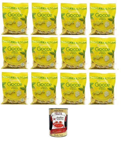 Fida Rossana Gocce Sweets Filled with Sicilian Lemon Juice, 12 x 175 g + Italian Gourmet Polpa 400 g