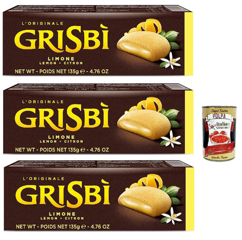 Vicenzi Grisbi Lime 3 x 150 g Cookies Bar Cake Biscuits Lemon Cream Lemon + Italian Gourmet Polpa 400 g