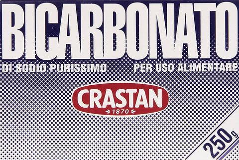Crastan Bicarbonato di sodio purissimo pure sodium bicarbonate for home use and food, 250 g, pack of 6