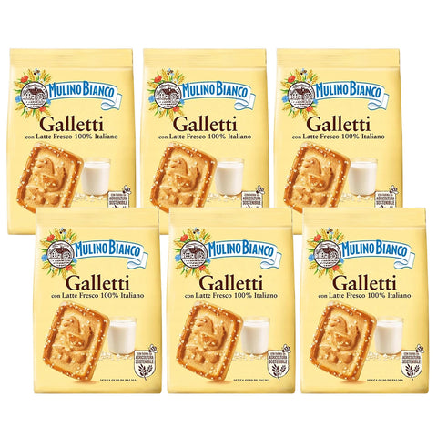 Mulino Bianco Galletti - Shortcrust Pastry Biscuits with Sugar 350 g x 6 Packets