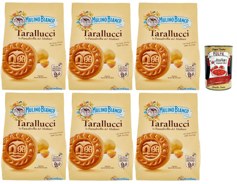 Mulino Bianco Tarallucci Biscotti with Uova Fresche 100% Italian, Biscuits with 100% Fresh Italian Eggs, Biscuits, Cookies, 6 x 800 g + Italian Gourmet Polpa 400 g