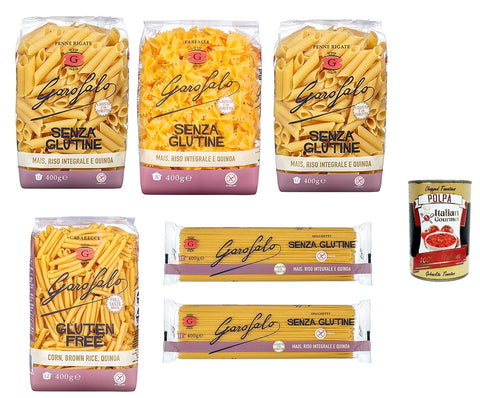 Test Pack Pasta Senza Glutine Glutine Free Noodles Gluten Free 6 x 400 g + Italian Gourmet Polpa 400 g