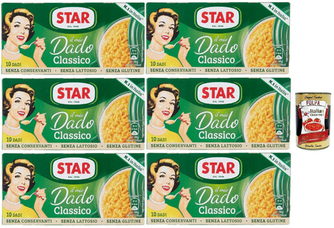 Star il mio Dado Classico 10 Dadi, Soup Cube, Broth, Classic, Rich in Flavour, 6 x 100 g + Italian Gourmet Polpa 400 g