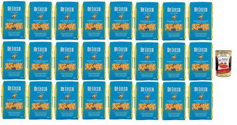 De Cecco Mezzi Ditali Lisci n°158, Pasta 24 x 500 g, Slow Dry, High Quality Durum Wheat Semolina, Cooking 10 min (al dente 8), Ideal for Soups & Minestrone + Italian Gourmet Polpa 400 g