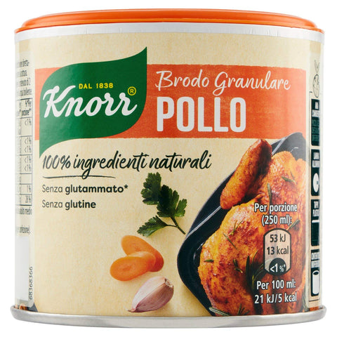 Knorr Brodo Granulare Pollo 100% Ingredienti Naturali Granulated Chicken Broth 135g Flavour for Your Dishes Gluten-Free Lactose Free 100% Italian Broth 100% Natural Ingredients