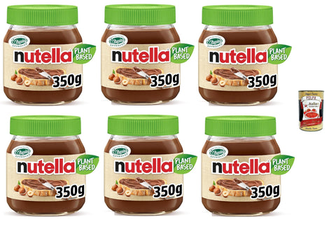 Nutella Plant Based 6 x 350 g - Vegan Hazelnut Cocoa Spread, Delicate Spread, Ideal for Breakfast Pancakes Desserts, Large Pack Family Supply + Italian Gourmet Polpa