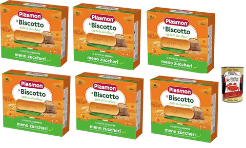 Plasmon il Biscotto 30% Zuccheri, 6 x 320 g, 100% Grano Italiano Selezionato + Italian Gourmet Polpa 400 g