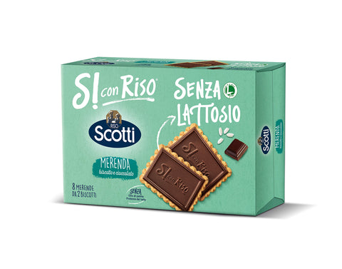 Si con Riso - Biscuit and Chocolate Snack - Lactose-free and Palm Oil Free Biscuits - 200 g