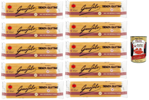 10 x Spaghetti 400 g Senza Glutine Glutin Free, Gluten-Free Pasta Noodles + Italian Gourmet Polpa 400 g
