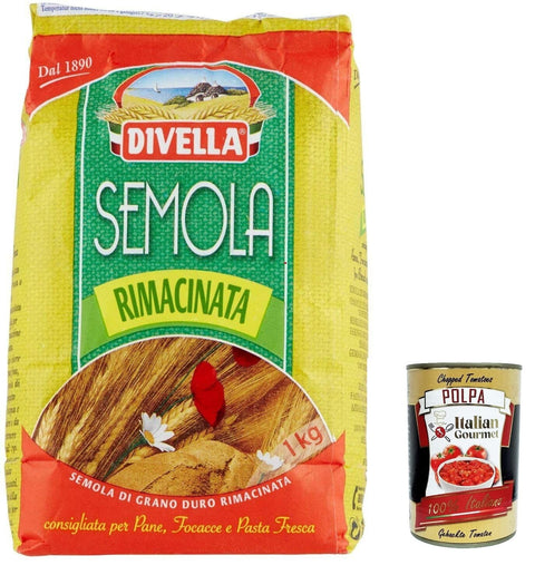12x Divella Semola Di Grano Duro Rimacinata Durum Wheat Gourmet 1 kg + Italian Gourmet Polpa 400 g