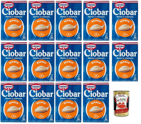 Cameo Ciobar Bianco Powder Preparation for Hot White Chocolate, Hot Chocolate, 14 x 105 g Pack, Each Pack Contains 5 Bags of 21 g + Italian Gourmet Polpa 400 g