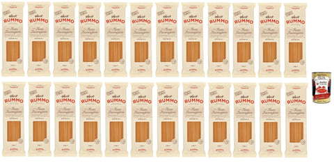 Rummo Pasta Bucatini N° 6, Pasta Lenta Lavorazione Pasta, Durum Wheat Semolina Pasta, Italian Pasta, 24 x 500 g + Italian Gourmet Polpa 400 g