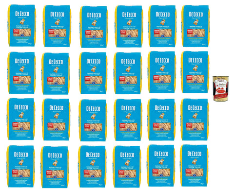 De Cecco Mafaldine Corte N°32 100% Italian Pasta Noodles 24 x 500 g + Italian Gourmet Polpa 400 g