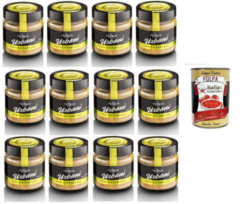 Urbani Sugo Pronto Pesto e Tartufi Ready Pesto and Truffle Sauce 12 x 130 g + Italian Gourmet Polpa 400 g