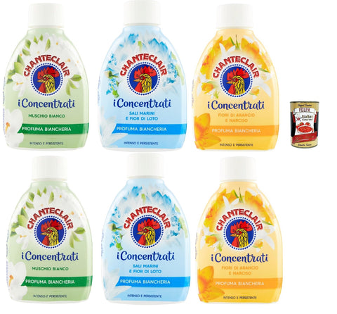 Chanteclair, I Concentrati, Profuma biancheria Test Pack, Linen Fragrance, Sea Salt and Lotus Flower, Narciso Oranges and Daffodil Flowers, White Musk 6 x 220 ml & Italian Gourmet Polpa 400 g