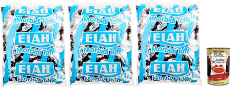 Elah Mentaliqurizia, Novecento, Caramella Toffee Sweets, Pyperite Mint and Liquorice, Sweets, Lollies 3 x 1 kg + Italian Gourmet Polpa 400 g