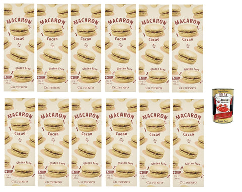 Cuorenero Macaron Cacao, Gluten Free, Gluten Free, Kosher, Macaron Cocoa Cream 12 x 42 g + Italian Gourmet Polpa 400 g