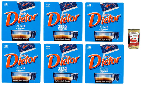 Dietor, my Dietor Zero Calorie, Natural Sweetener 0 kcal, Gluten Free, Gluten Free, No Aspartame, 6 x 40 Bags + Italian Gourmet Polpa 400 g