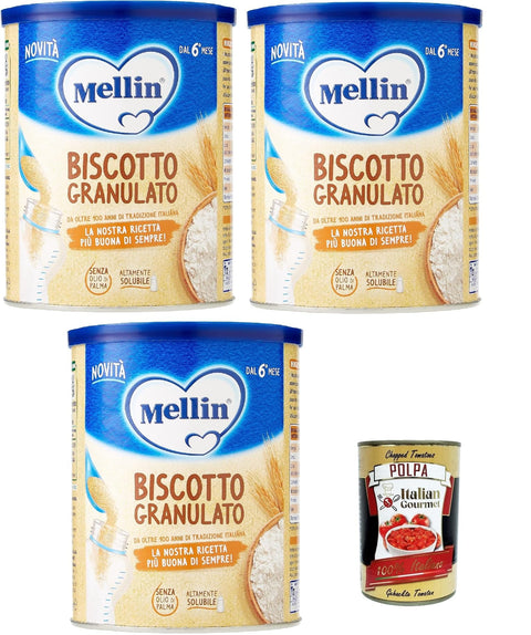 Mellin Biscotto Granulato, 3 x 400 g + Italian Gourmet Polpa 400 g