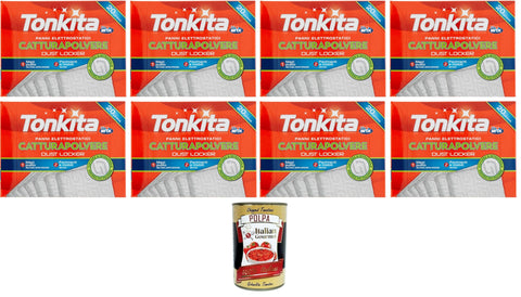 Tonkita Panni Cattura Polvere Dust Cloths Electrostatic Cloths Pack of 20, 8 Pieces + Italian Gourmet Polpa 400 g