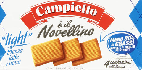 Campiello Novellino Light Biscuits without Milk and Eggs 350 g Cake Butter Biscuit Pack of 6