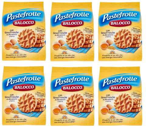 6 x Balocco Pastefroll, Biscotti con Latte Italiano e uova, cheeky biscuits with Italian milk and fresh eggs, biscuits cookies, 100% Italian biscuits, 350 g