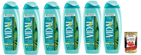 Vidal Docciagel muschio Bianco Shower Gel, Musk, White, 250 ml, 6 x 250 ml + Italian Gourmet Polpa 400 g