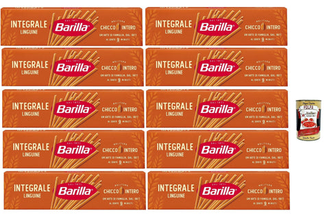 Barilla Integrale Linguine - Whole Grain Durum Wheat Noodles - 100% Whole Grain, High Fibre - Cooking Time al Dente 9 Minutes - Perfect Ribbon Shape for Sauces & Pesto - 10 x [500g] + Italian Gourmet