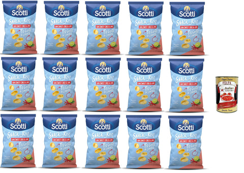 Riso Scotti Sweet Chili & Lime Rice Snack, Gluten Free, Palm Oil Free, 20 x 40 g + Italian Gourmet Polpa 400 g
