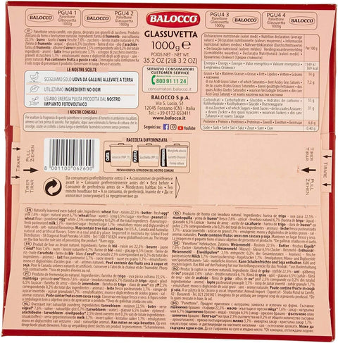 3x Balocco Glassuvetta Panettone Senza Canditi Without Candied Fruit, with Raisins 1kg + Italian Gourmet polpa 400gr
