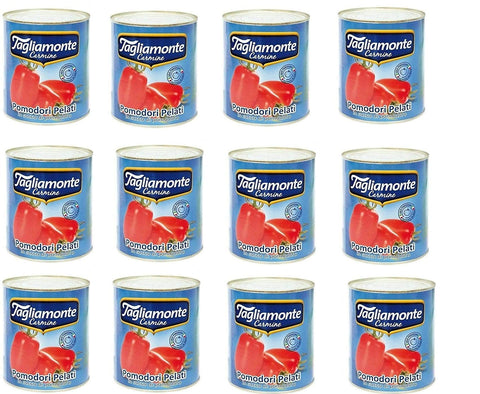 TAGLIAMONTE Pomodori Pelati Peeled Tomato Sauce from Italy 800 g Pack of 12