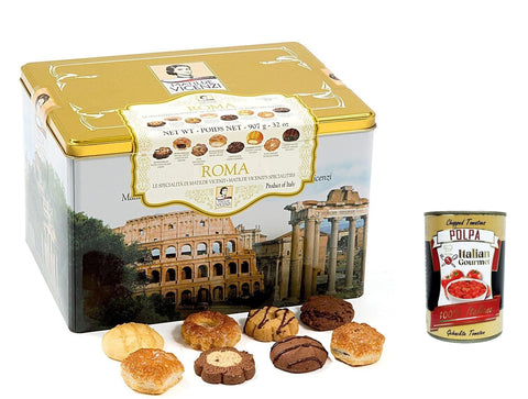 Matilde Vicenzi Biscotteria Roma 907 g, Assortment of Patisseries Biscuits, Butter Biscuits, Cookies + Italian Gourmet Polpa 400 g